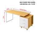 Bàn Làm Việc Có Hộc Tủ Chân Gỗ HH000597 | 1m2, 1m4, 1m6