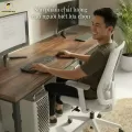 Bàn Làm Việc, Bàn Học, Bàn Gaming 2 Chỗ Ngồi FUFUTECH U PLUS Chân Đen Mặt Nâu Dày 34mm