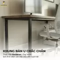 Bàn Làm Việc, Bàn Học, Bàn Gaming 2 Chỗ Ngồi FUFUTECH U PLUS Chân Đen Mặt Nâu Dày 34mm