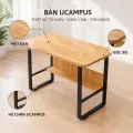Bàn Gỗ Cao Su Kèm Kệ Gầm U Campus Bo Tròn 4 Góc Fufutech