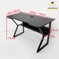 Bàn Gaming EK1 Chân Đen Mặt Đen Kết Hợp Giải Led RGB FUFUTECH