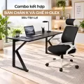 Combo Bộ Bàn Ghế Chân K Gỗ Cao Su Tự Nhiên Fufutech