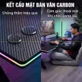 Combo Bàn Ghế Bệt Gaming Vân Carbon Chữ K V1 Tích Hợp Led RGB Fufutech