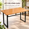 Bàn Làm Việc Gỗ Cao Su Chân U 80cm Fufutech - Không Bo Góc