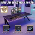 Combo Bàn Ghế Bệt Gaming Vân Carbon Chữ K V1 Tích Hợp Led RGB Fufutech