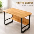 Bàn Gỗ Cao Su Kèm Kệ Gầm U Campus Bo Tròn 4 Góc Fufutech