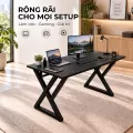 Bàn Làm Việc Chân Double X Mặt Simple Đen Fufutech