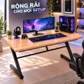 Bàn Làm Việc Gỗ Cao Su Tự Nhiên Fufutech Chân Chữ Z Rộng 80cm