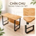 Bàn Gỗ Cao Su Kèm Kệ Gầm U Campus Bo Tròn 4 Góc Fufutech
