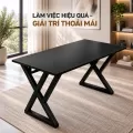 Bàn Làm Việc Chân Double X Mặt Simple Đen Fufutech