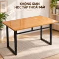 Bàn Làm Việc Gỗ Cao Su Chân U 80cm Fufutech - Không Bo Góc