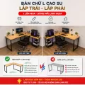 Bàn Làm Việc Fufutech Chữ L Gỗ Cao Su Tự Nhiên