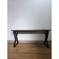 Bàn Double X - Simple Nâu 160x60cm - Dày 34mm - 2 lỗ cáp