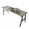 Bàn làm việc 2 người Fufutech Gỗ cao su siêu bền, phong cách Minimalist Chân Chữ A