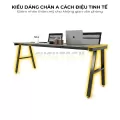 Bàn làm việc 2 người Fufutech Gỗ cao su siêu bền, phong cách Minimalist Chân Chữ A