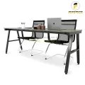Bàn làm việc 2 người Fufutech Gỗ cao su siêu bền, phong cách Minimalist Chân Chữ A
