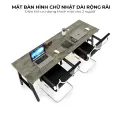 Bàn làm việc 2 người Fufutech Gỗ cao su siêu bền, phong cách Minimalist Chân Chữ A