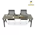 Bàn làm việc 2 người Fufutech Gỗ cao su siêu bền, phong cách Minimalist Chân Chữ A