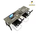 Bàn làm việc 2 người Fufutech Gỗ cao su siêu bền, phong cách Minimalist Chân Chữ A