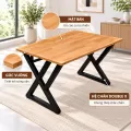 Bàn Gỗ Cao Su Chân Double X 80cm Fufutech – Kệ CPU 2 Chiều