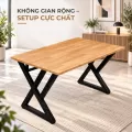 Bàn Gỗ Cao Su Chân Double X 80cm Fufutech – Kệ CPU 2 Chiều