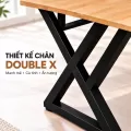 Bàn Gỗ Cao Su Chân Double X 80cm Fufutech – Kệ CPU 2 Chiều