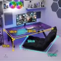 Combo bàn Đen+Ghế Đen,1m2+ Led
