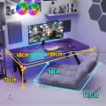 Combo bàn Đen+Ghế Xám,1m2+ Led