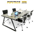 Bàn làm việc 4 người Fufutech Gỗ cao su siêu bền, phong cách Minimalist Chân chữ A2