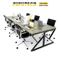Bàn làm việc 6 người Fufutech Gỗ cao su siêu bền, phong cách Minimalist Chân chữ K