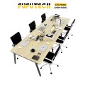 Bàn làm việc 6 người Fufutech phong cách Minimalist Chân sắt chữ I