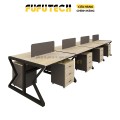 Bàn làm việc 8 người có vách ngăn Fufutech phong cách X-Space, tích hợp tủ di động