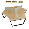 Bàn làm việc 3 người có vách ngăn Fufutech, Phong cách Minimalist Chân hình thang 