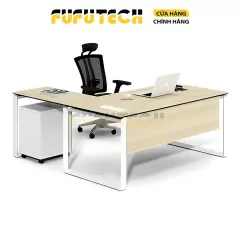 Bàn trưởng phòng Minimalist Gỗ cao su siêu bền, góc chữ L, chân chữ U
