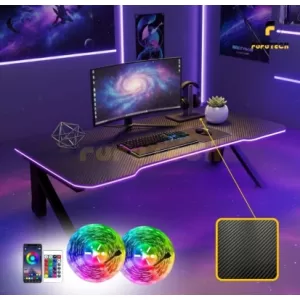 Bàn Bệt Gaming Vân Carbon Chân Chữ K Tích Hợp Led ...