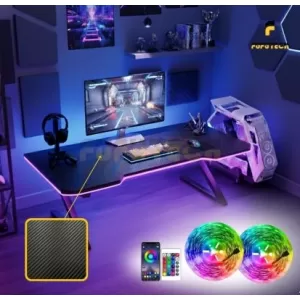 Bàn Bệt Gaming Vân Carbon Chân Chữ Z Tích Hợp Led ...