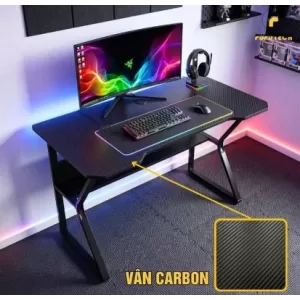 Bàn Gaming, Làm Việc EBON Mặt Gỗ Vân Carbon Fufute...