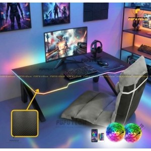 Combo Bàn Ghế Bệt Gaming Vân Carbon Chữ K V2 Tích ...