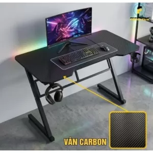 Bàn Gaming, làm Việc ZBON Mặt Gỗ Vân Carbon Fufute...