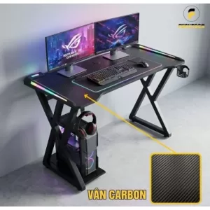 Bàn Gaming, làm Việc DOBON Mặt Gỗ Vân carbon Fufut...