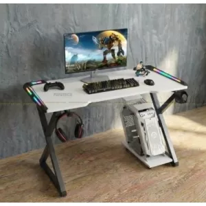 Bàn Gaming Fufutech X-Razer Chân Đen Mặt Trắng