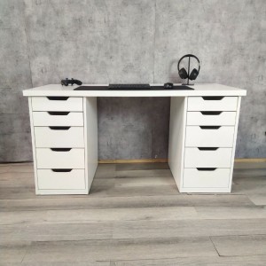 Bàn Ikea Fufutech Full Trắng 2 Tủ x5 ngăn