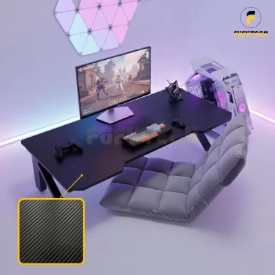 Combo Bàn Ghế Ngồi Bệt V1 Chữ K Mặt Gaming Carbon FUFUTECH 