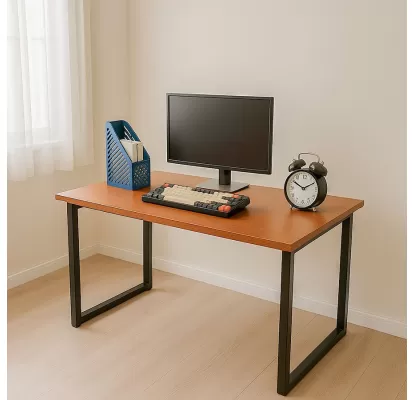 Bàn Làm Việc Chữ U Chân Đen Mặt Nâu