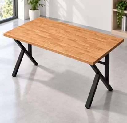 Bàn Gỗ Cao Su Chân K2 80cm Fufutech - Kệ CPU 2 Chiều