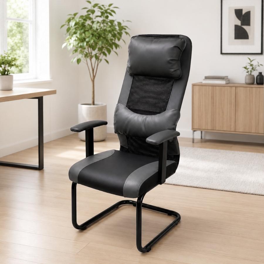Ghế chân quỳ lưng cao HH000647 Fufutech màu xám phối đen trong phòng làm việc
