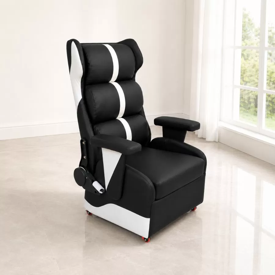Ghế sofa gaming HH000645 Fufutech đen phối trắng trong phòng