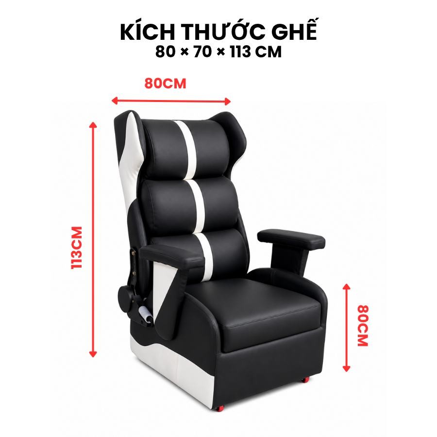 Kích thước ghế sofa gaming HH000645: 80 x 70 x 113 cm