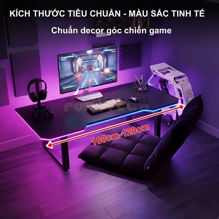 Bàn bệt gaming carbon có LED