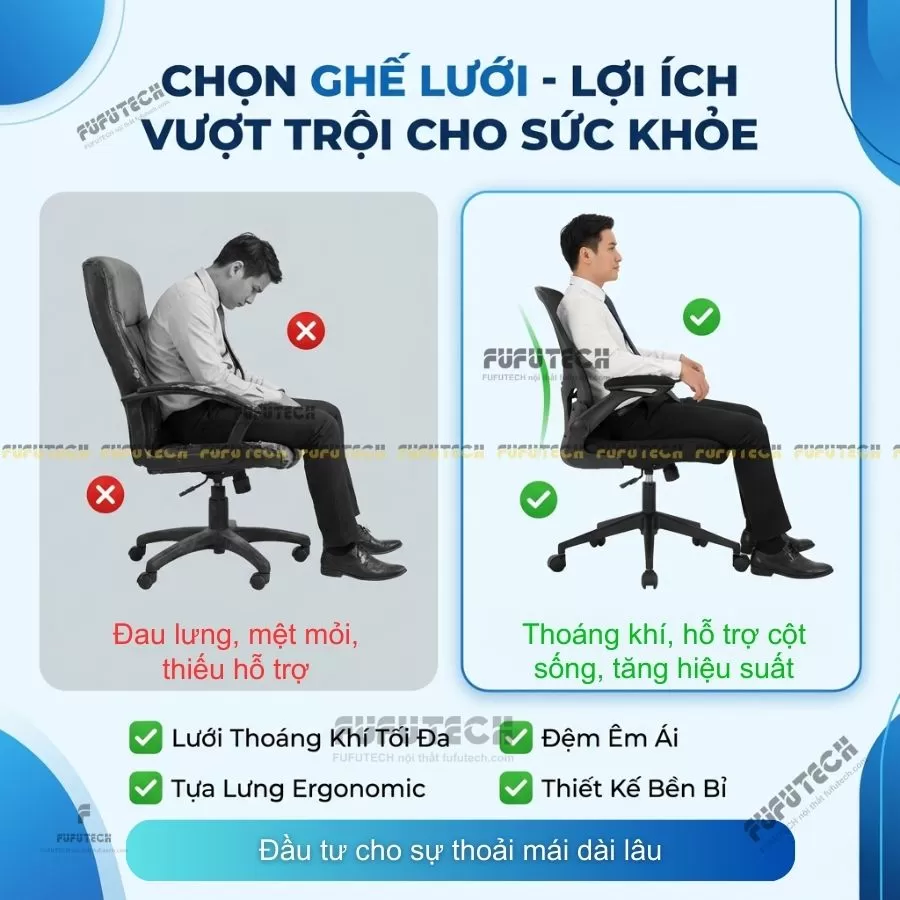 ghế văn phòng chống mỏi lưng